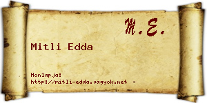 Mitli Edda névjegykártya